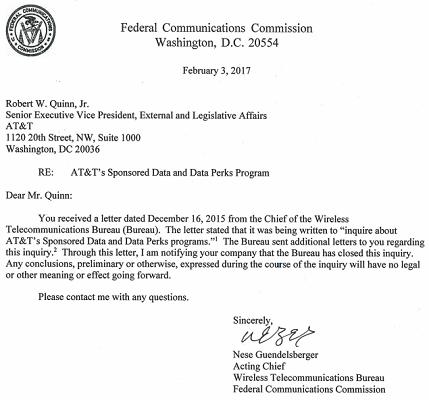 FCC宣布放弃对四家运营商“免流量费”服务的网络中立性调查