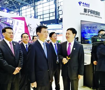 王沪宁视察中国电信展台，杨杰董事长都汇报了啥