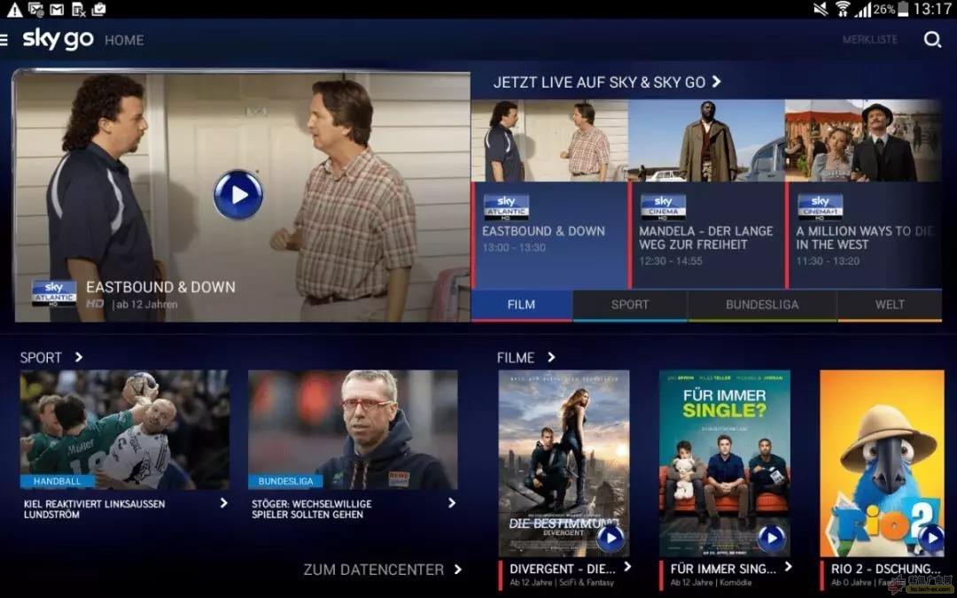 德国天空电视台在Sky Go APP中加入一系列线性电视频道