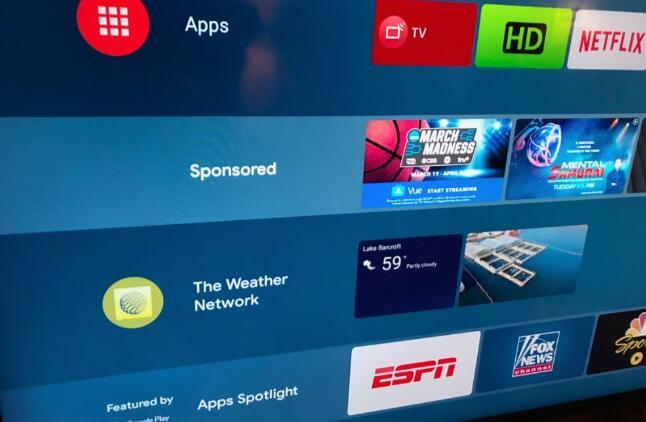 谷歌Android TV主屏幕广告功能来了
